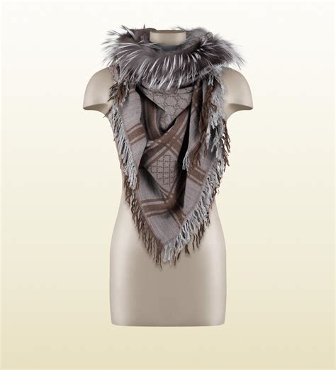 gucci shawl with fur|how to wear Gucci shawl.